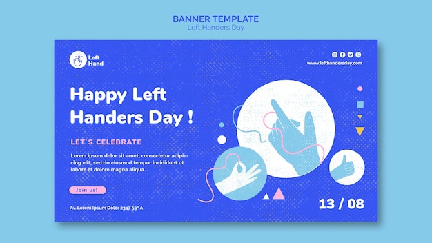 Free PSD happy left handers day banner template