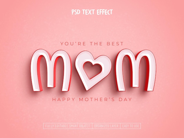 Happy mother's day editable text effect