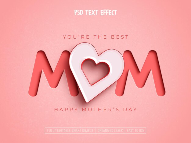 Happy mother's day editable text effect