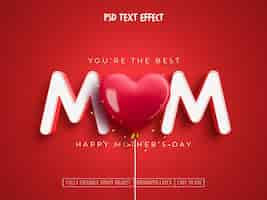 Free PSD happy mother's day editable text effect