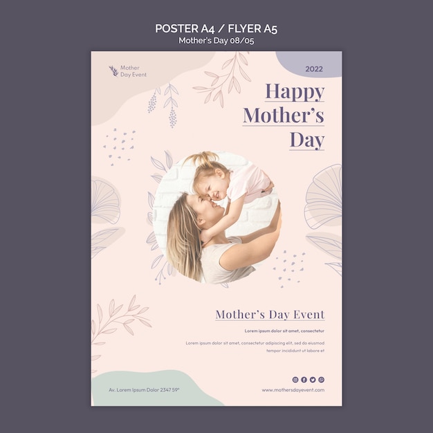 Free PSD happy mother's day flyer template