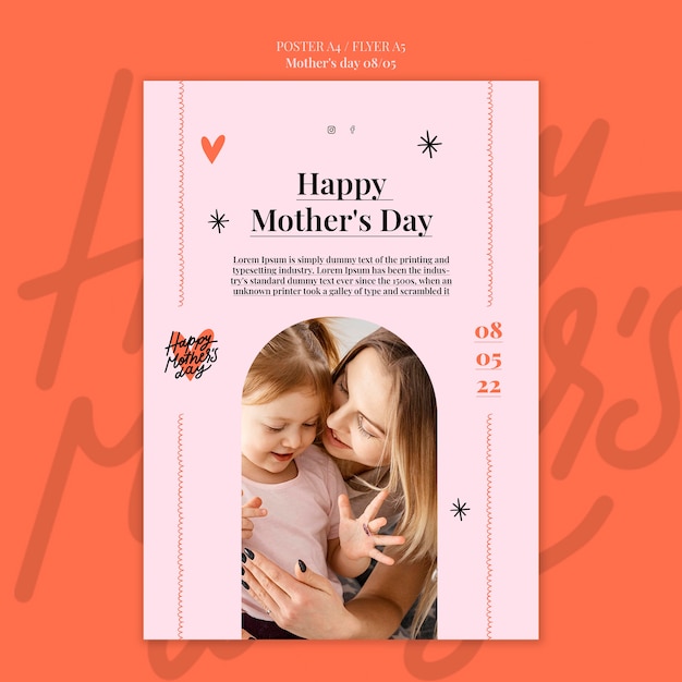 Free PSD happy mother's day poster template