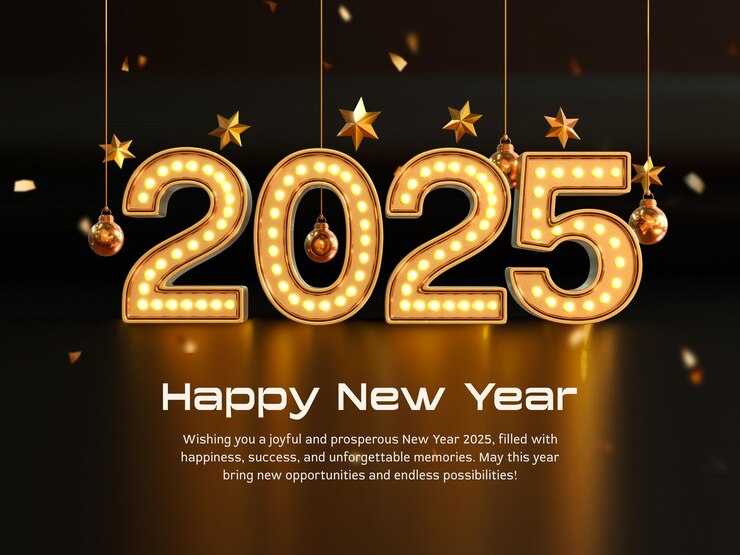 Free PSD happy new year 2024 banner template design 3d render concept
