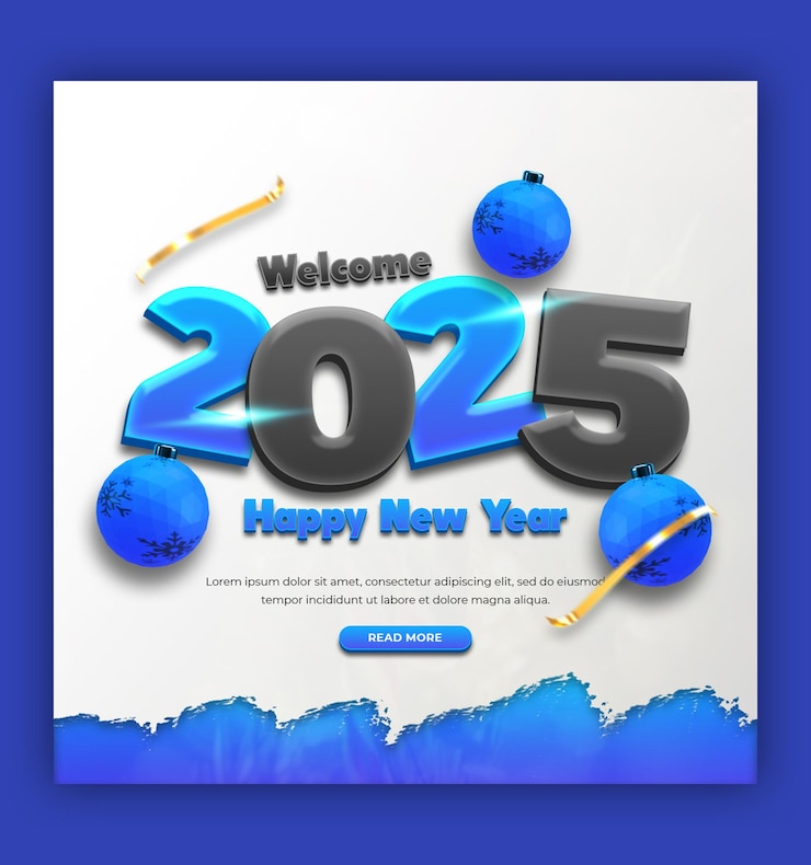 मुफ़्त PSD happy new year 2025 celebration social media banner or instagram post template
