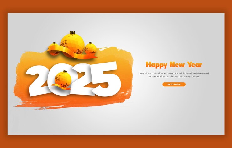 मुफ़्त PSD happy new year 2025 celebration web banner design template
