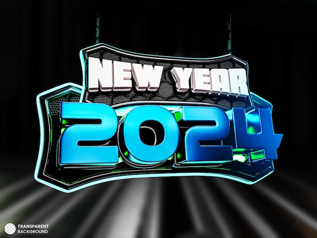 Happy new year banner 3d render illustration