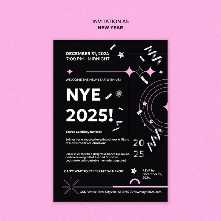 Free PSD happy new year celebration template