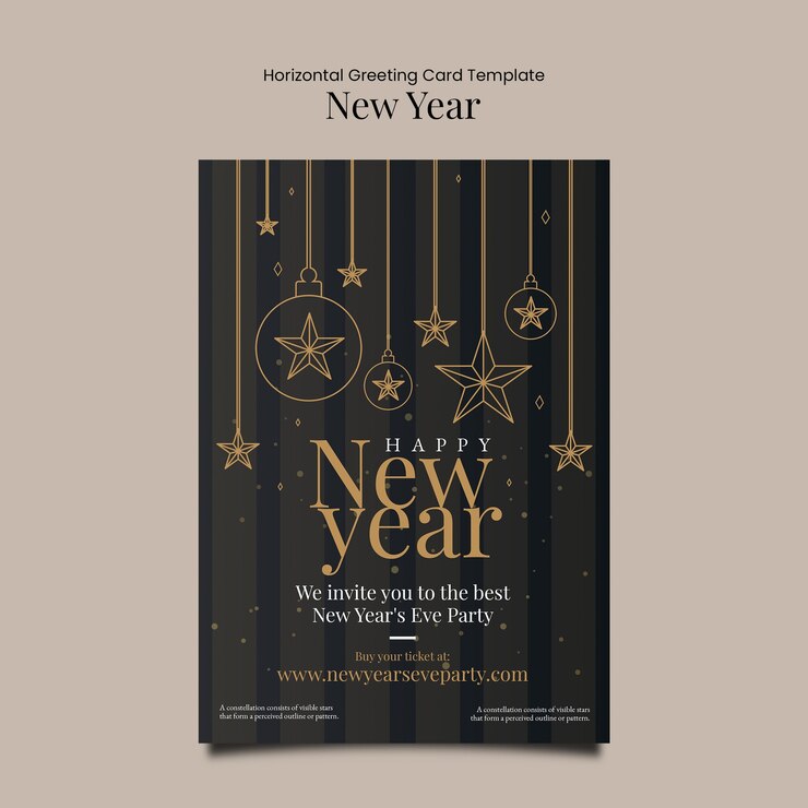 Free PSD happy new year celebration template