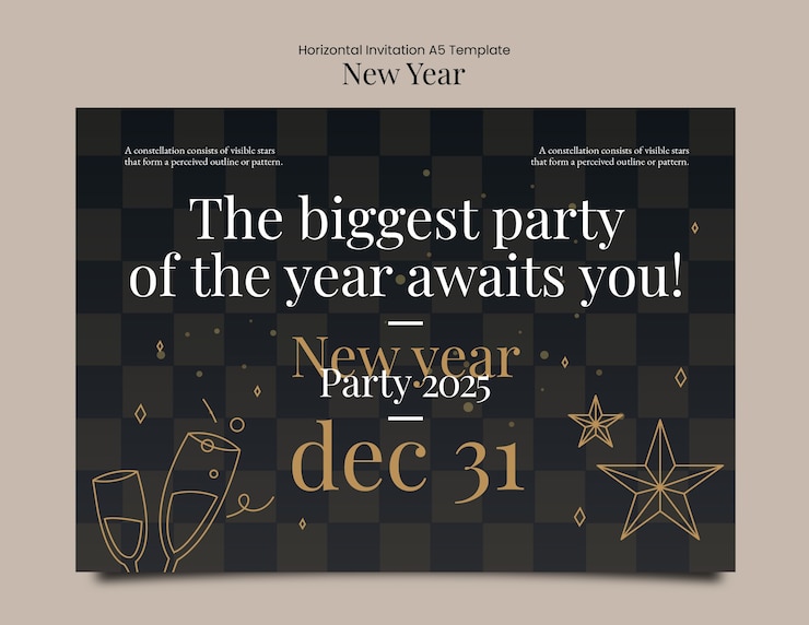Free PSD happy new year celebration template