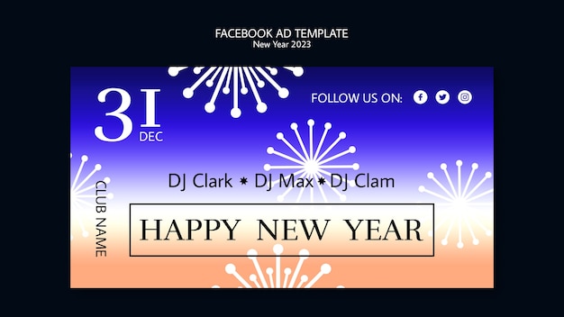 Free PSD happy new year facebook template