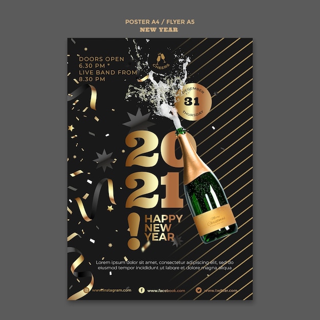 Happy new year flyer template