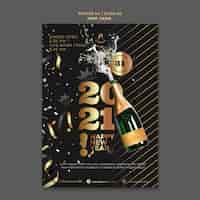 Free PSD happy new year flyer template