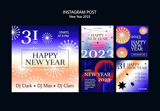 PSD gratuito post di instagram di buon anno