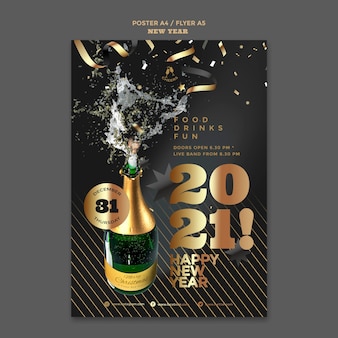 Happy new year party poster template