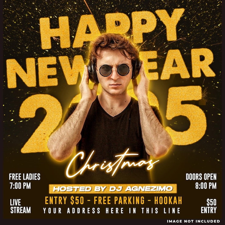 Free PSD happy new year social media post
