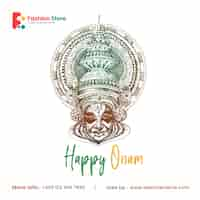 Free PSD happy onam celebration social media post flyer banner poster leaflet.