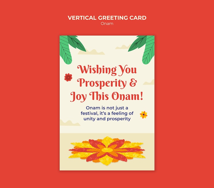 मुफ़्त PSD happy onam greeting card