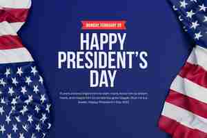 PSD gratuito happy presidents day of america banner con bandiera realistica