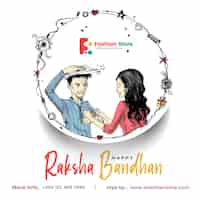 Free PSD happy raksha bandhan celebration social media post flyer banner poster.