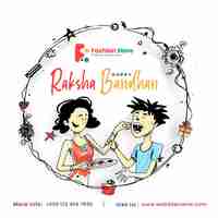 Free PSD happy raksha bandhan celebration social media post flyer banner poster.