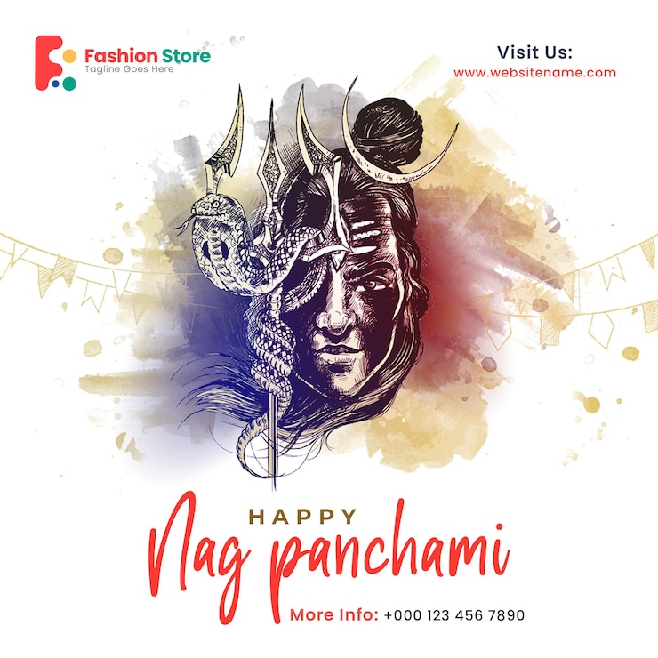 無料PSD happy shivratri-subhnagpanchami-mahashivaratriソーシャルメディア投稿ポスターチラシテンプレート。