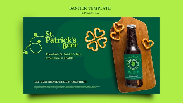 Free PSD happy st. patrick's day banner