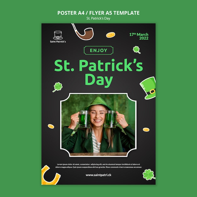 Free PSD happy st. patrick's day flyer template