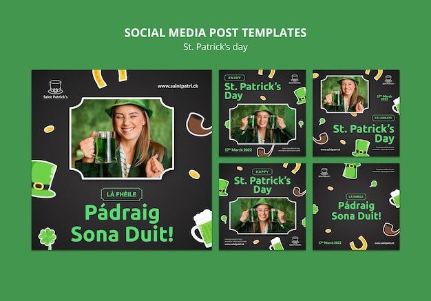 Free PSD happy st. patrick's day social media posts