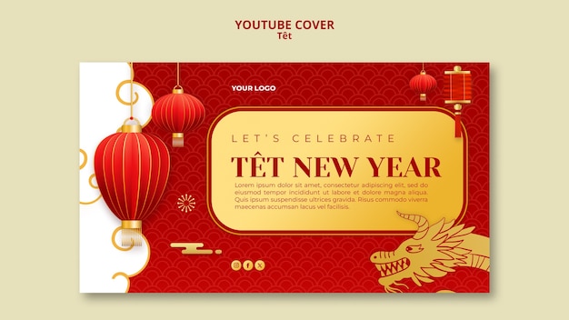 Free PSD happy têt celebration youtube cover