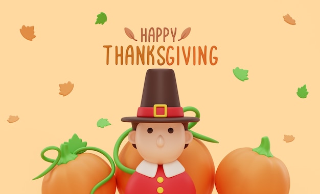 Free PSD happy thanksgiving background with icons design