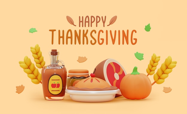 Happy thanksgiving background with icons design