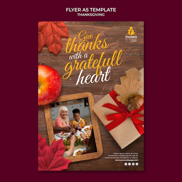 Happy thanksgiving day vertical print template