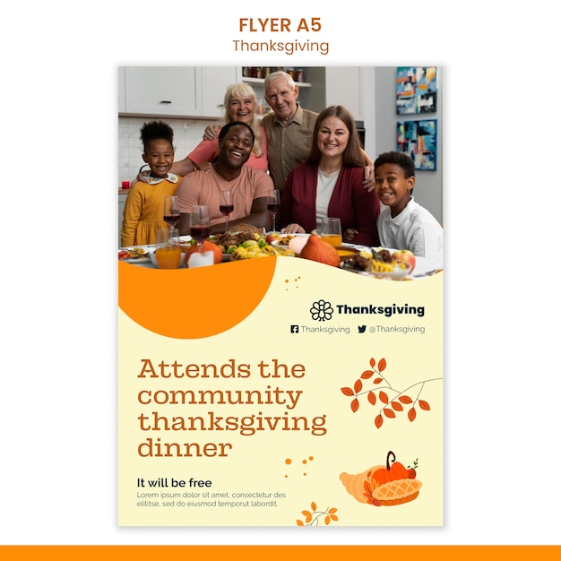 Happy thanksgiving day vertical print template