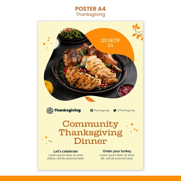 Happy thanksgiving day vertical print template