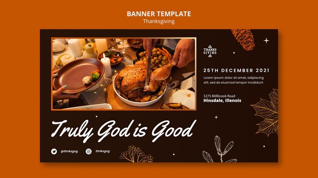 Happy Thanksgiving horizontal banner template