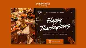 Free PSD happy thanksgiving landing page template