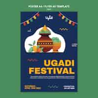 Free PSD happy ugadi celebration flyer template