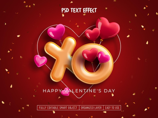 Happy valentine's day editable text effect