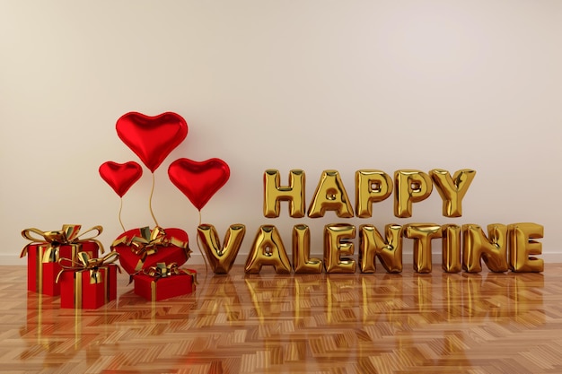 Free PSD happy valentine's day scene with frame