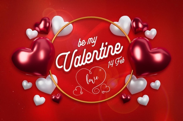 Free PSD happy valentine's day social media banner design template