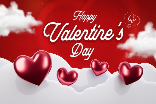 Free PSD happy valentine's day social media banner design template