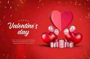 Free PSD happy valentine's day social media banner design template