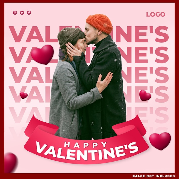 PSD gratuito buona san valentino instagram o social media post template