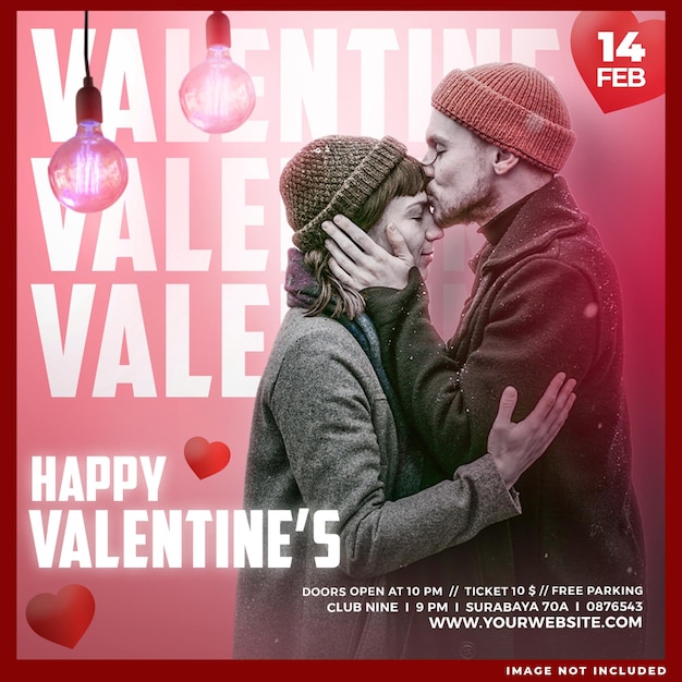 Free PSD happy valentines day instagram or social media post template