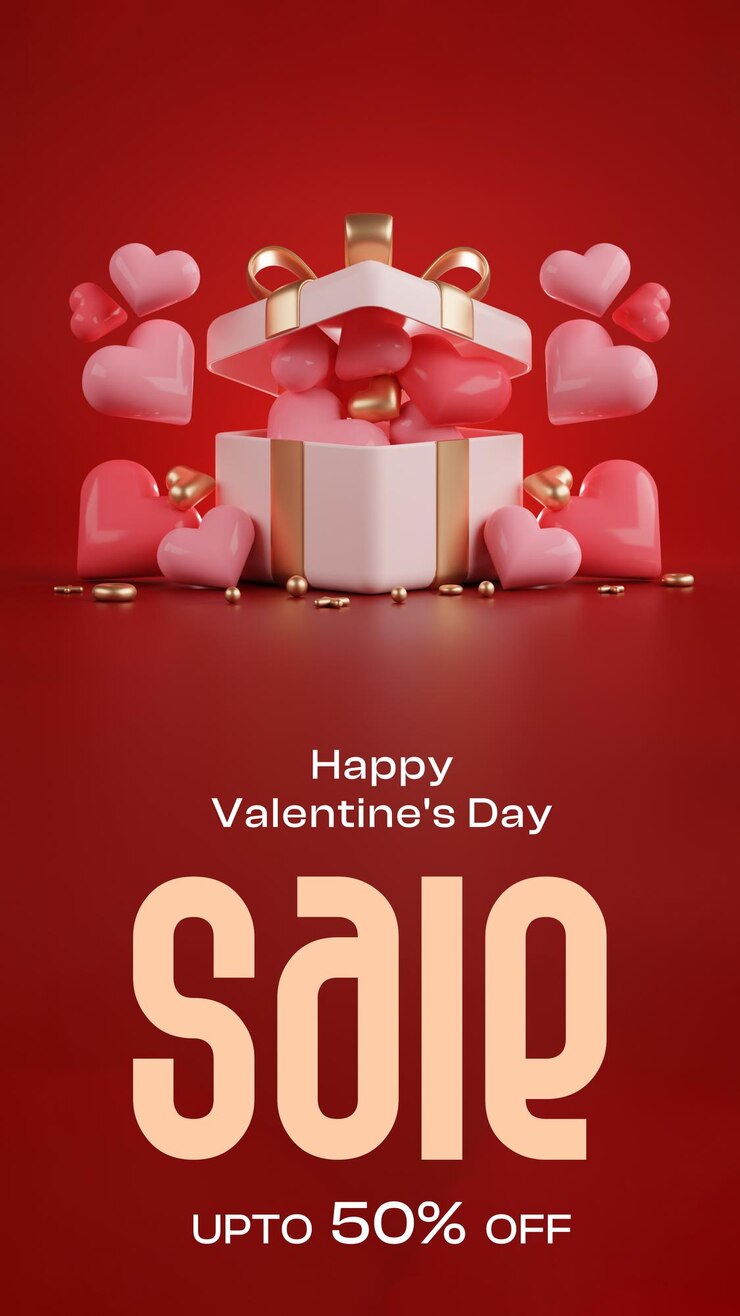 Free PSD happy valentines day instagram story design template