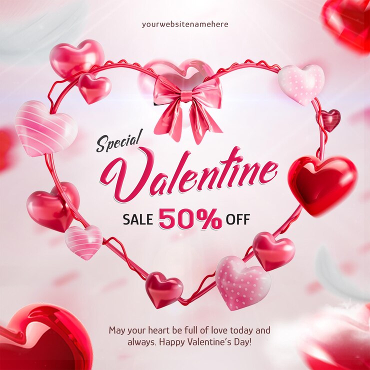 Free PSD happy valentines day social media post design template
