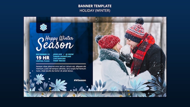 Happy winter season banner