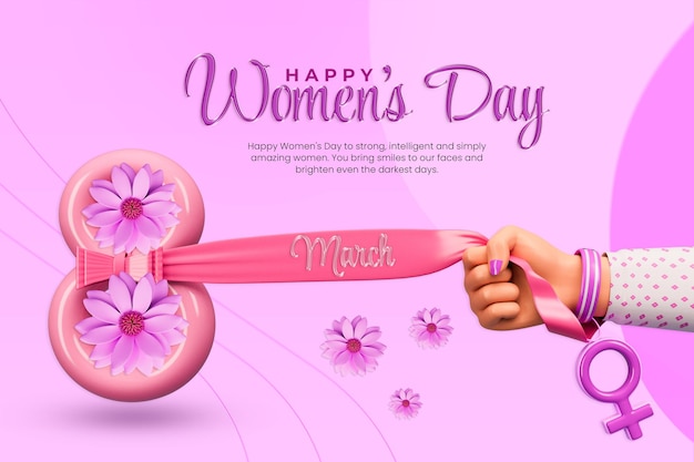 Free PSD happy women's day social media banner design template