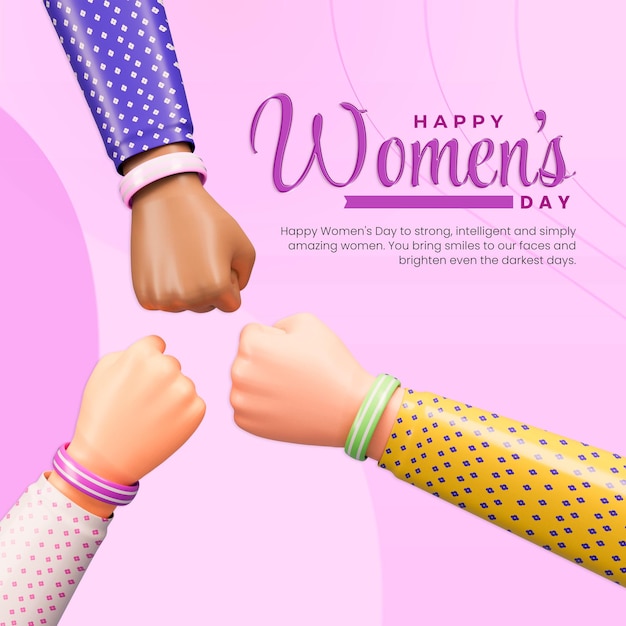 Happy women's day social media post design template