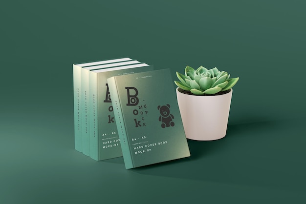 Scena di mockup del libro con copertina rigida